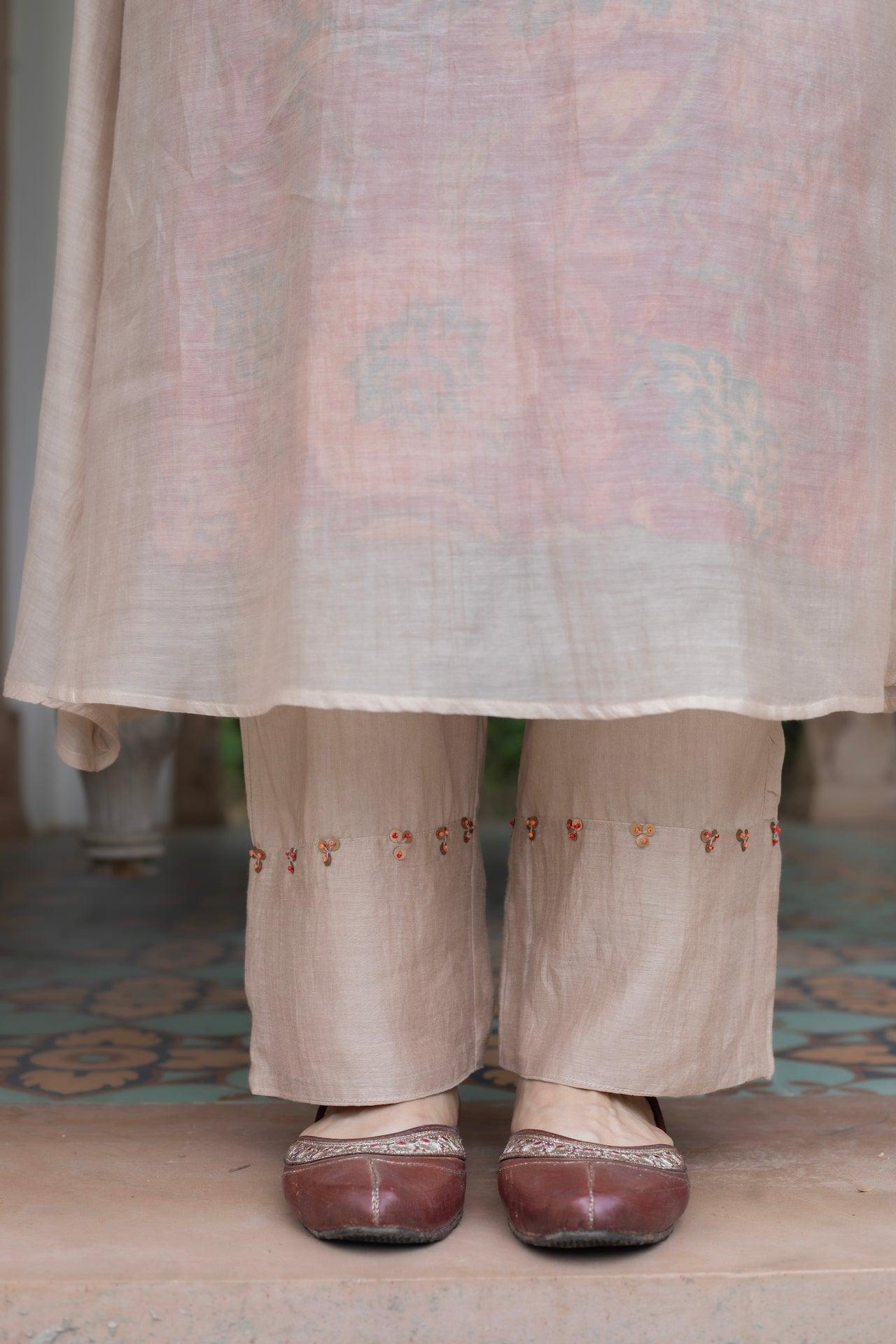 ALEENA CHANDHERI KURTA SET (WITH DUPATTA)