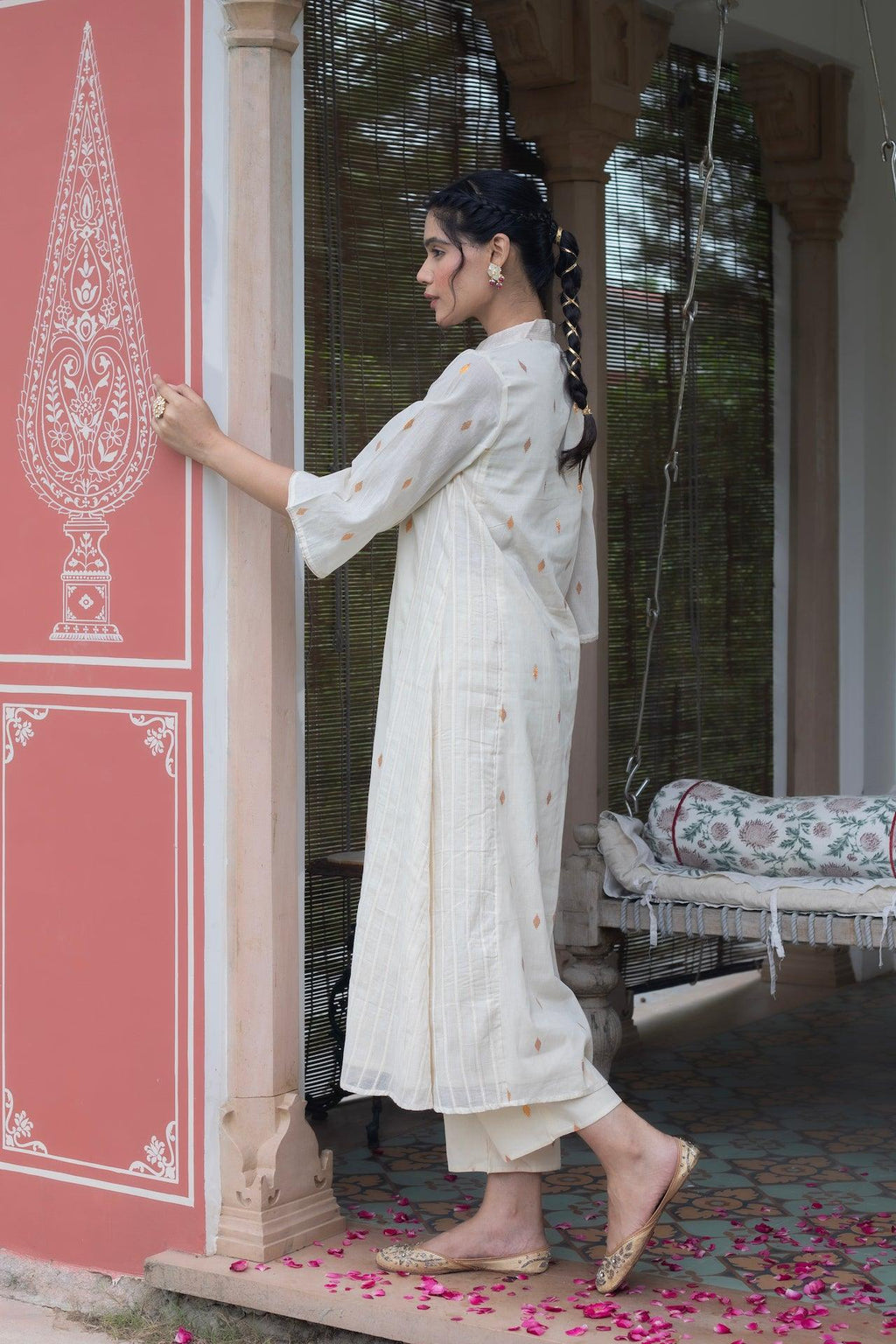 AFREEN COTTON WHITE KURTA SET (WITH DUPATTA)
